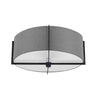 Dainolite Preston 3 Light Semi-flush Mount Matte Black Grey Shade Lamp