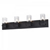 Dainolite Veronica 4 Light Vanity Light Matte Black Clear Glass Lamp