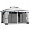 Outsunny 10' X 12' Double Roof Outdoor Gazebo With Netting & Curtains