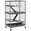 Pawhut Deluxe Small Animal Cage Rolling Pet Product Play House Home With Platform, Ramps, Slide Out Tray, 5-tier With Hammock And Universal Wheels For Pet Mink Chinchilla