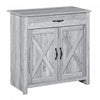 HOMCOM Farmhouse Sideboard, Buffet Cabinet with Barn Door, Grey Grain