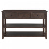 Wendy Solid Wood Console Table With 3 Drawers And 2 Open Shelves,espresso Accent Cabinet