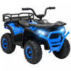 Qaba Kids Atv, 4 Wheeler, 12v Battery Powered Ride-On Electric Vehicle With 4 Spring Suspension Wheels, Storage Basket, Led Headlights, High & Low Speed, Music, For Boys & Girls, Blue