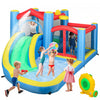 Qaba 12.6 X 9.5ft Bouncy Castle For Kids, 5 In 1 Inflatable Bounce House With Water Slide And 2 Splash Pools, Outdoor Backyard Water Park With Blower, Basketball Hoop, Dart Board