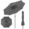 Costway 10FT Patio Solar Umbrella LED Patio Market Steel Tilt with Crank Outdoor Gray