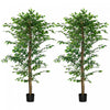 HOMCOM 2 Piece 6ft Artificial Trees Ficus for Indoor Home Decor