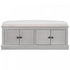 Daniel Solid Wood Storage Bench With 4-door Shoe Cabinet With Adjustable Shelves - Grey Wash