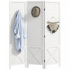 HOMCOM 56.9\" 3 Panel Room Divider with Pegboard Display for Indoor White