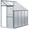 Outsunny Lean-to Greenhouse Walk-in Garden Aluminum Polycarbonate With Roof Vent For Plants Herbs Vegetables 8' X 4' X 7' Green