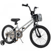 Costway 18\" Kid's Bike With Training Wheels Adjustable Handlebar & Seat Handbrake Sliver