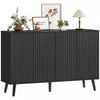 HOMCOM Sideboard, Fluted Buffet Cabinet with Adjustable Shelves, Black
