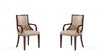 Grand Traditional Wood Upholstered Armchair in Tan - Set of 2 Dining Chair