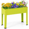 Costway 24\" Raised Garden Bed With Legs Metal Elevated Planter Box Drainage Hole Backyard Green