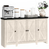 HOMCOM Sideboard Cabinet with Adjustable Shelves, Doors, White Wood Grain