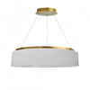 Dainolite Circulo Chandelier 34w Aged Brass White Shade Lamp