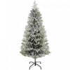 Homcom Flocked Pencil Artificial Christmas Tree With Realistic Branch Tips