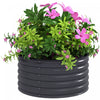 Outsunny Metal Planter, 3 x 3 x 1.5 ft Outdoor Garden Box Dark Grey