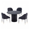 Flor and Hathaway Modern Industry Chic 5-Piece Dining Set in Black