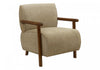 Monarch Specialties - Accent Chair, 31\"H, Upholstered, Living Room, Bedroom, Brown Fabric, Brown Walnut Wood