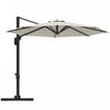 Outsunny 10' Offset Patio Umbrella 360° Rotation Cantilever Umbrella, White