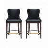 Blair Modern Wood Upholstered Counter Stool in Black - Set of 2 Bar Stool