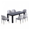 Flor and Rockaway Modern Industry Chic 7-Piece Dining Set in Gray and Black