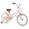 Costway 18\" Kids Bike Toddler Bicycle With Training Wheel Kickstand For 4-8 Years Old Pink
