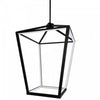 Dainolite Cage LED Pendant 64w Matte Black Finish White Diffuser Lamp