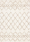 Taylor Cream Brown Lattice Shag Rug, 6'7\" x 9'6\" Indoor Area Rug