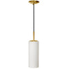 Dainolite Paza 1 Light Pendant Aged Brass Finish White Glass Lamp