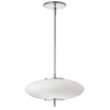 Dainolite Maddie LED Pendant 16w Polished Chrome Finish Opal White Glass Lamp