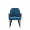 Hillman Modern Wood Upholstered Armchair in Blue Dining Chair