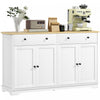 HOMCOM Sideboard Cabinet with Storage Drawers Adjustable Shelves White