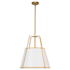 Dainolite Trapezoid 1 Light Pendant Gold/White Shade White Fabric Diffuser Lamp