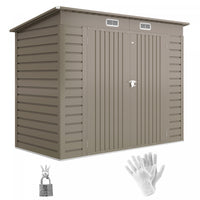 Outsunny 8 X 4ft Metal Garden Storage Shed With 2 Vents, Light Grey