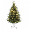 Homcom 6ft Artificial Christmas Tree With Led Lights, Hinged Xmas Tree