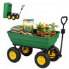 Outsunny Garden Dump Cart Heavy Duty 440lbs Wagon with Steel Frame and 12\" Pneumatic Tires, Green