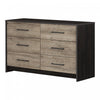 Londen 6-drawer Dresser - Rubbed Black And Weathered Oak
