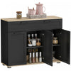 HOMCOM Sideboard Buffet Cabinet with Drawer and Adjustable Shelves, Black