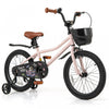Costway 18\" Kid's Bike With Training Wheels Adjustable Handlebar & Seat Handbrake Pink