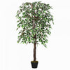 Outsunny 5.3ft Potted Artificial Tree Ficus for Indoor Home Decor