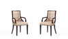 Fifth Avenue Traditional Wood Upholstered Dining Chair in Tan - Set of 2