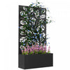 Outsunny Raised Garden Bed with Privacy Panel, Metal Planter Box