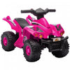 Qaba 6v Kids Atv Quad, 4 Wheeler Battery Powered Ride-On Electric Vehicle For Kids With Music, Forward, For Boys Girls Toddlers Ages 2-6 Years, Pink
