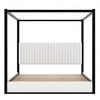 Sophia Upholstery Canopy Platform Bed with Foam Headboard and Velvet,King Size,Black King Bed