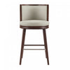 Evalyn Modern Wood Upholstered Barstool in Stone
