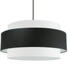 Dainolite Priya 4 Light Chandelier Large Matte Black Black/White Shade Lamp