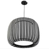 Dainolite Mia 1 Light Pendant Black Slit Shade Lamp