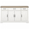 Ryan 55\" Adjustable Storage Buffet Cabinet With Door Shelves And Coffee Bar Station - White