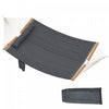 Outsunny Outdoor Hammock 440LB Capacity with Wood Spreader Bar, Grey